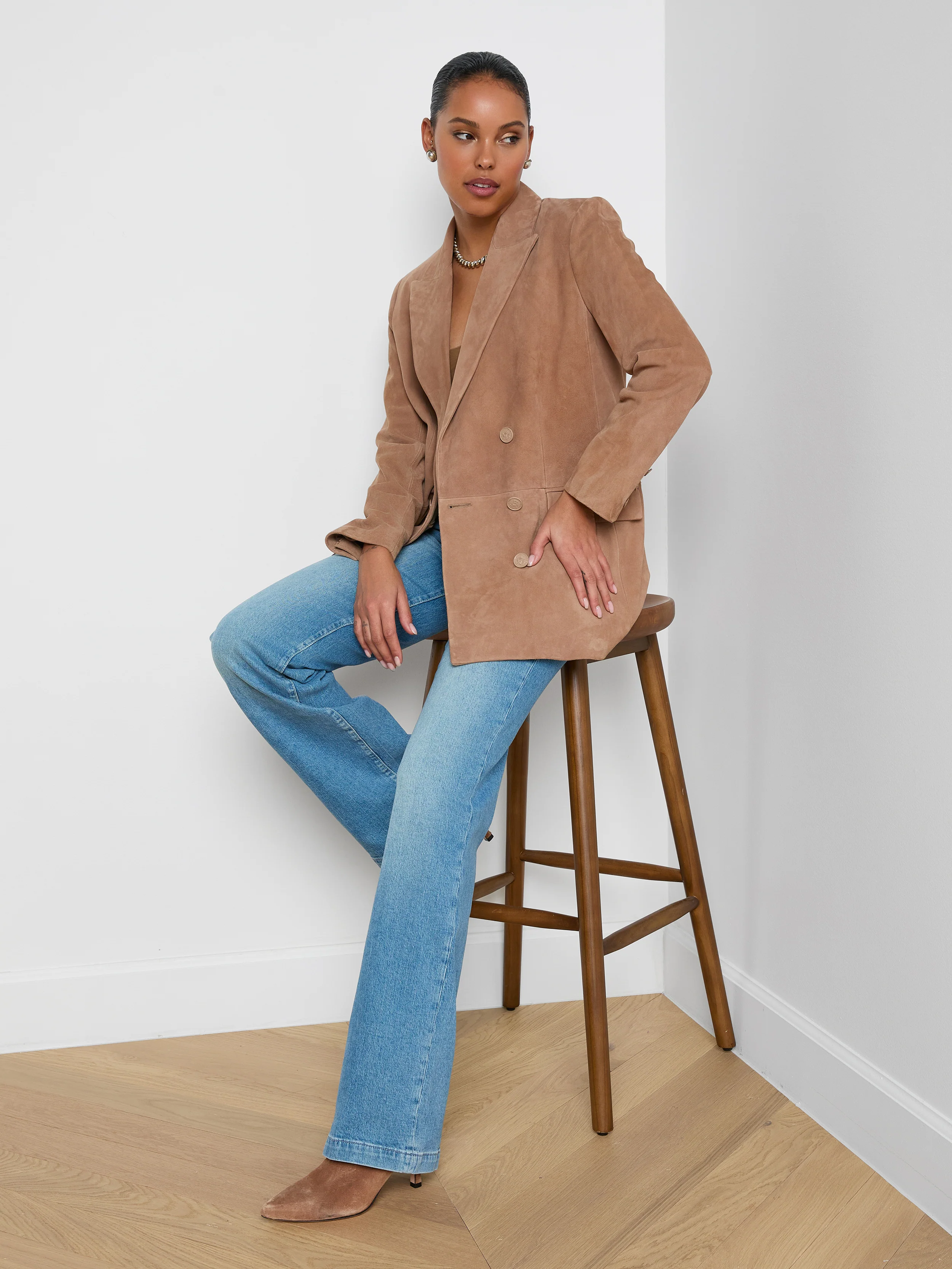 Aimee Oversized Suede Blazer - Image 2
