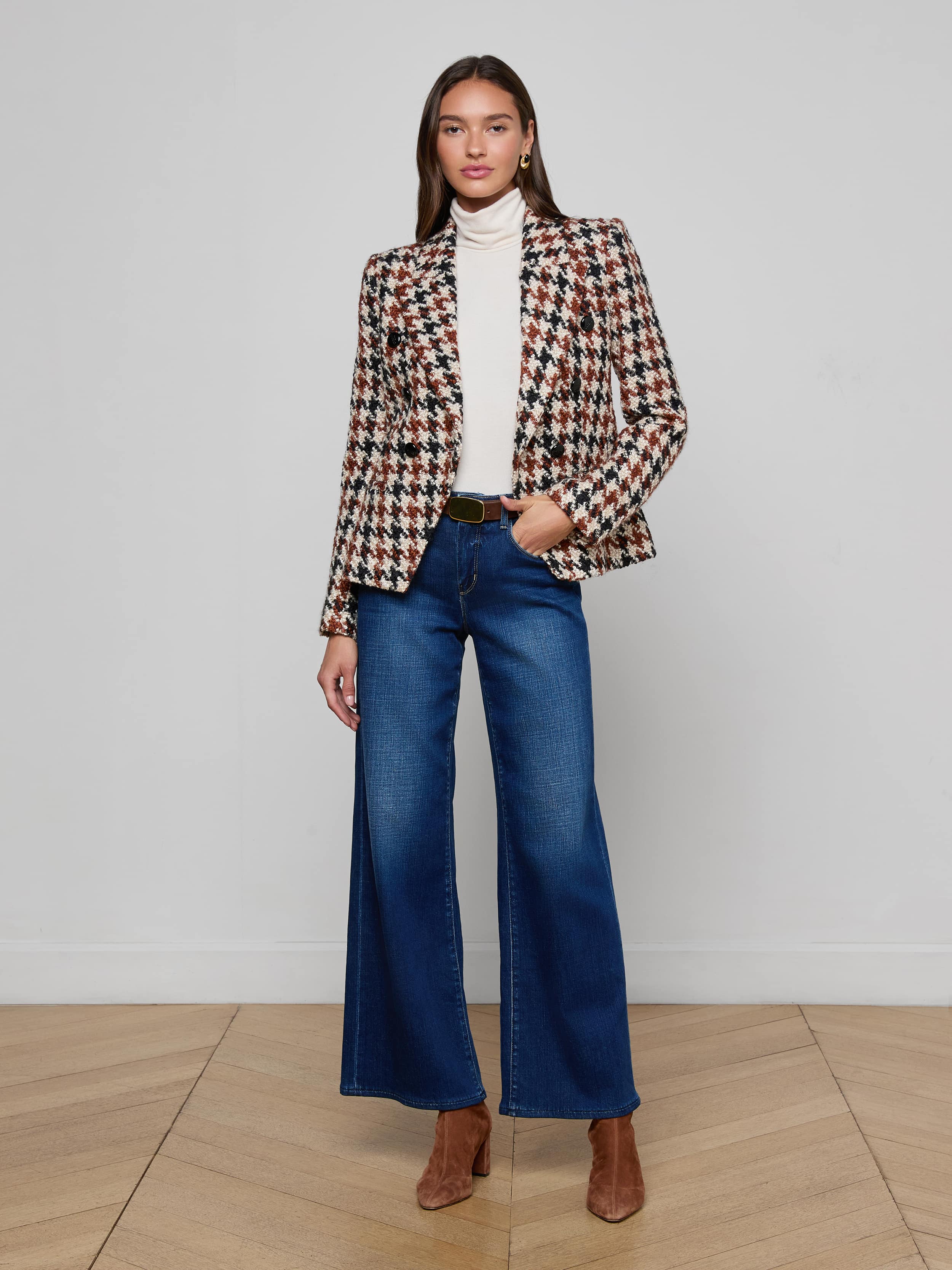 Marie Houndstooth Tweed Blazer - Image 4