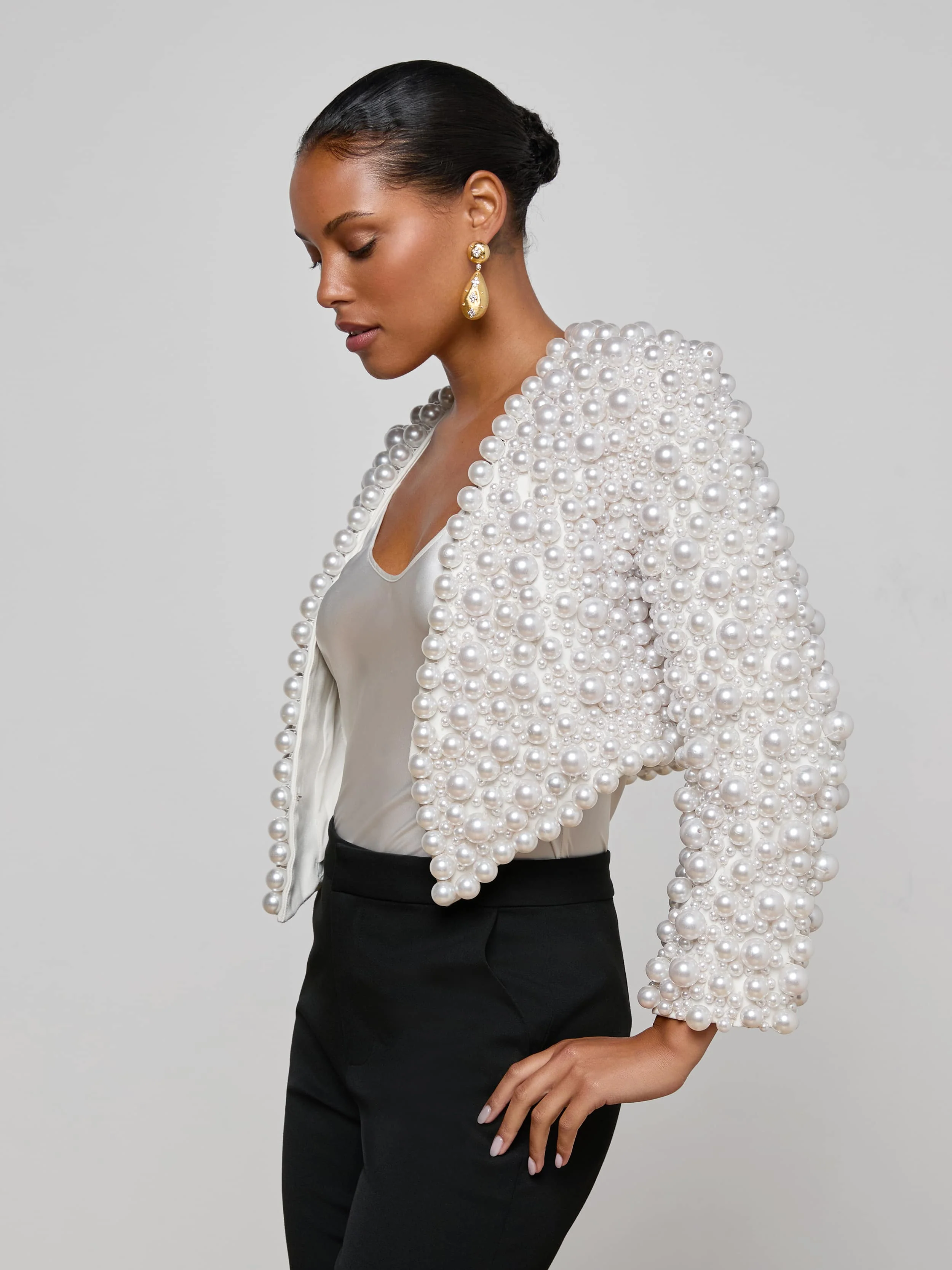 Belle Oversized Pearl Jacket - Image 3