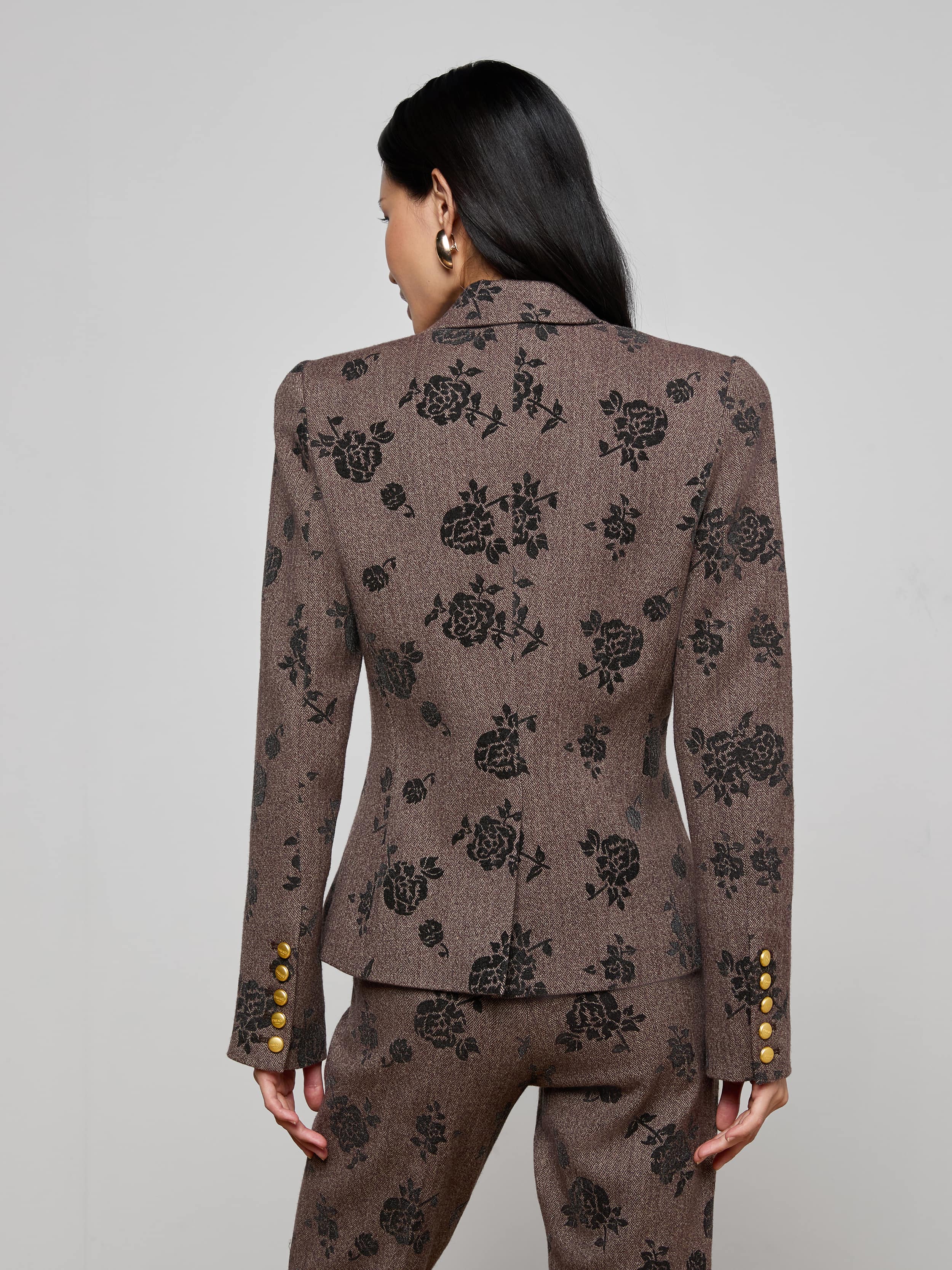 Bethany Flocked Herringbone Blazer - Image 4