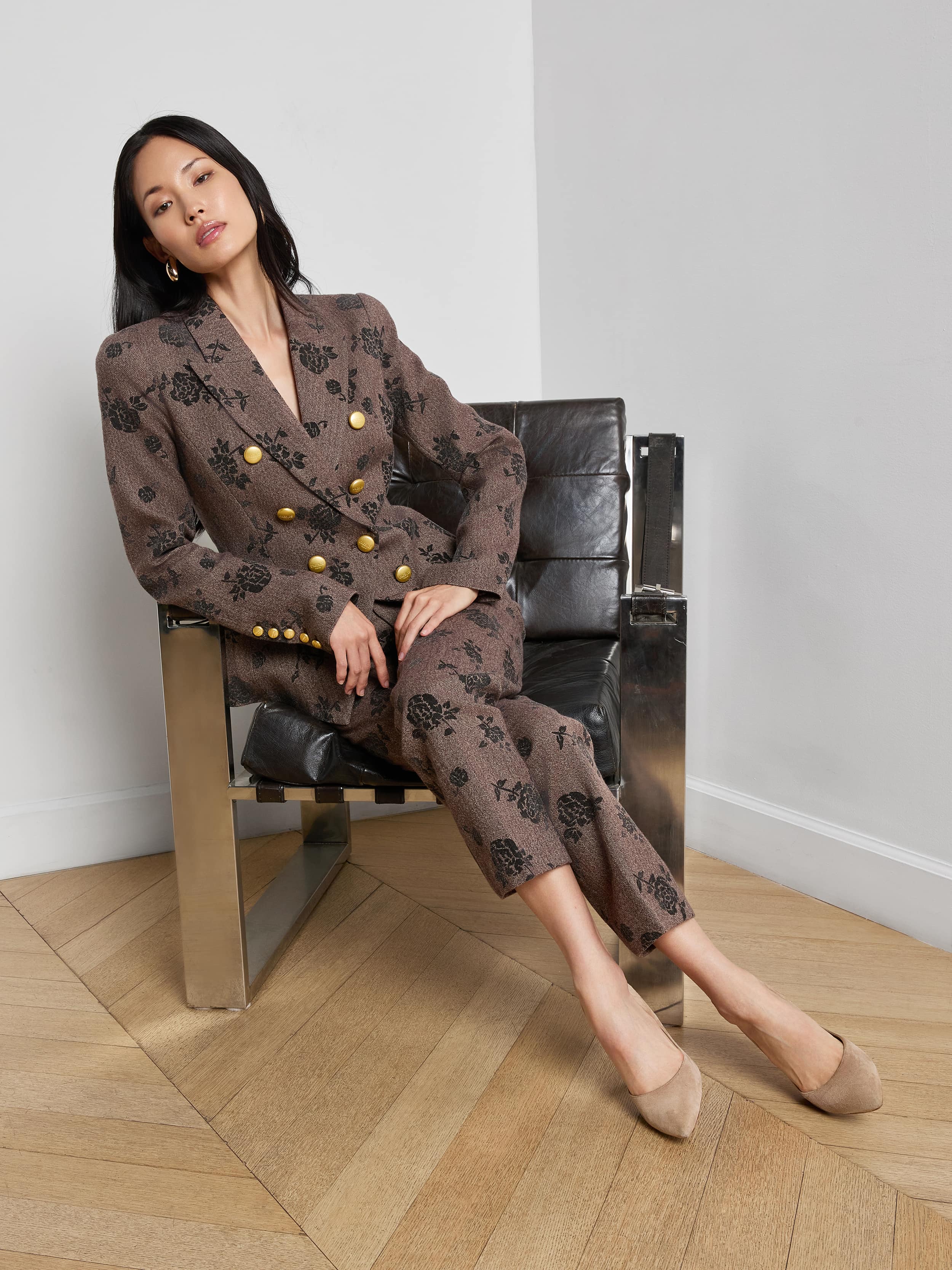 Bethany Flocked Herringbone Blazer - Image 6