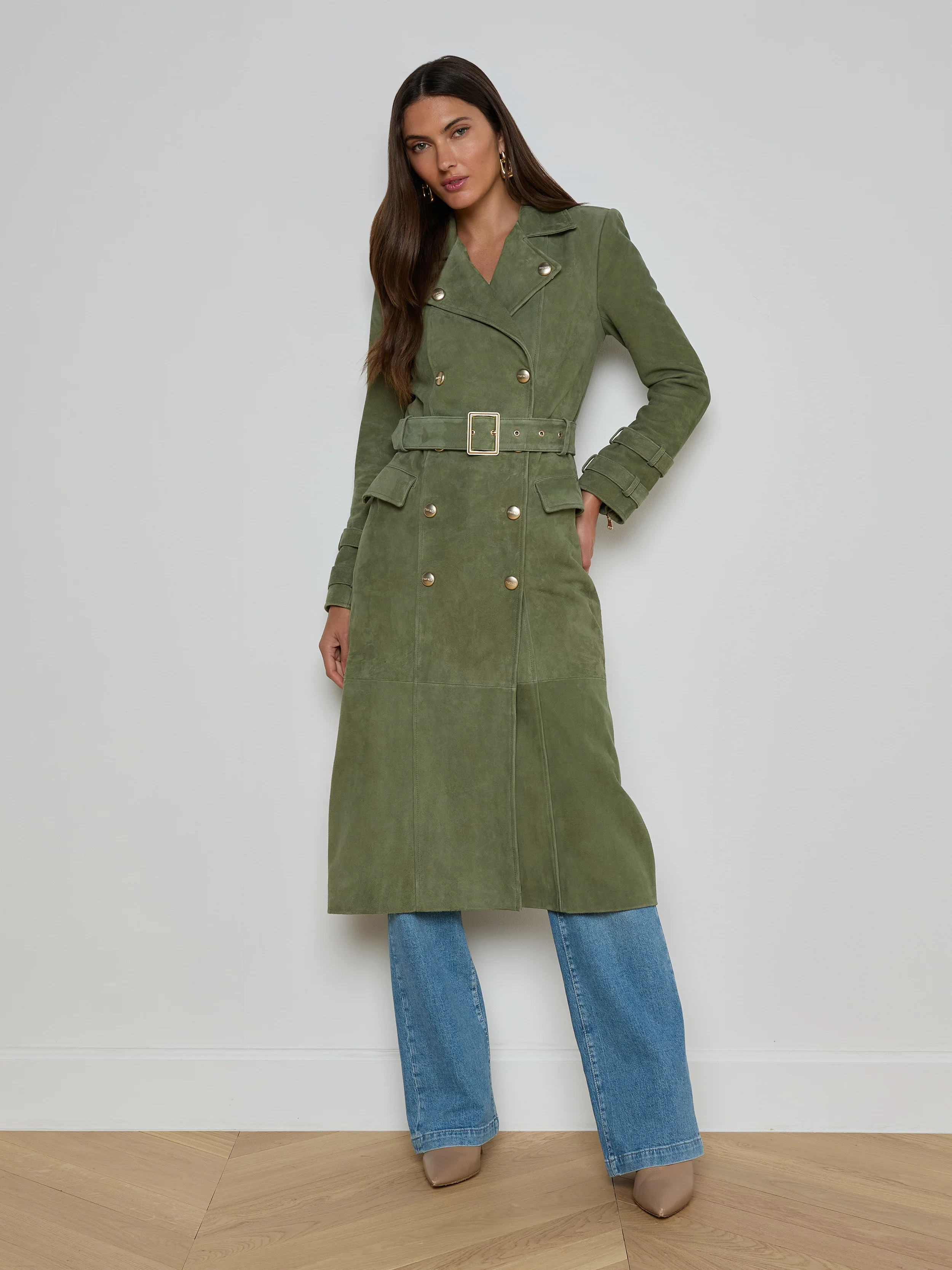Celina Suede Trench Coat - Image 6