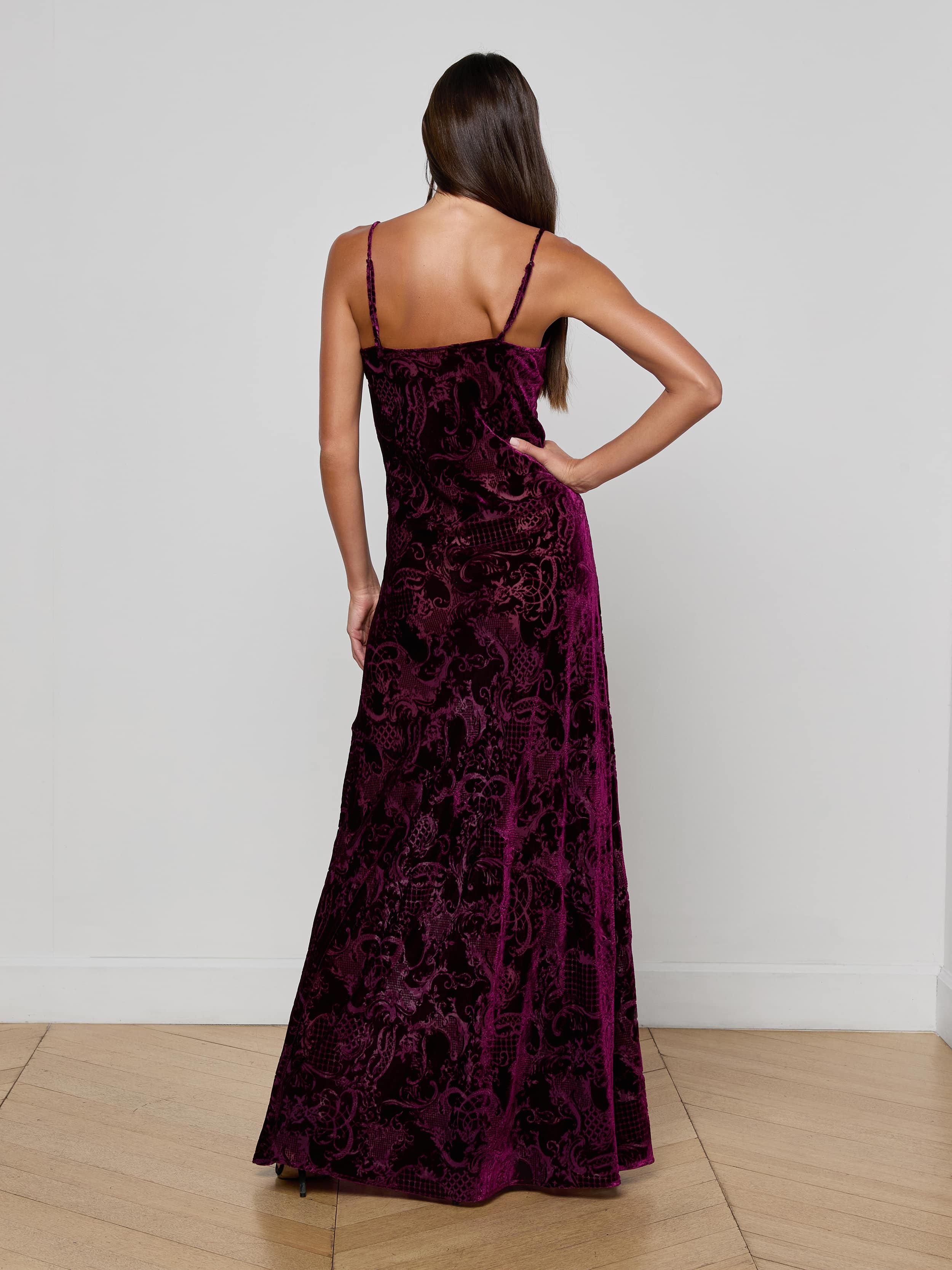 Christine Burnout Velvet Dress - Image 3
