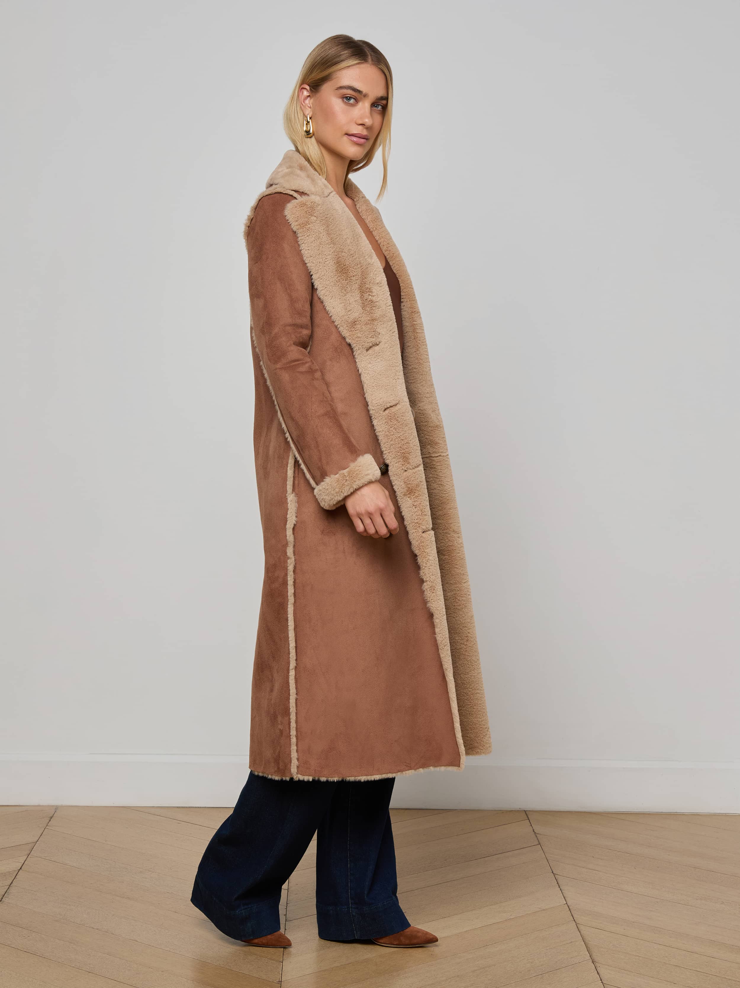 Citron Faux Fur Maxi Coat - Image 2
