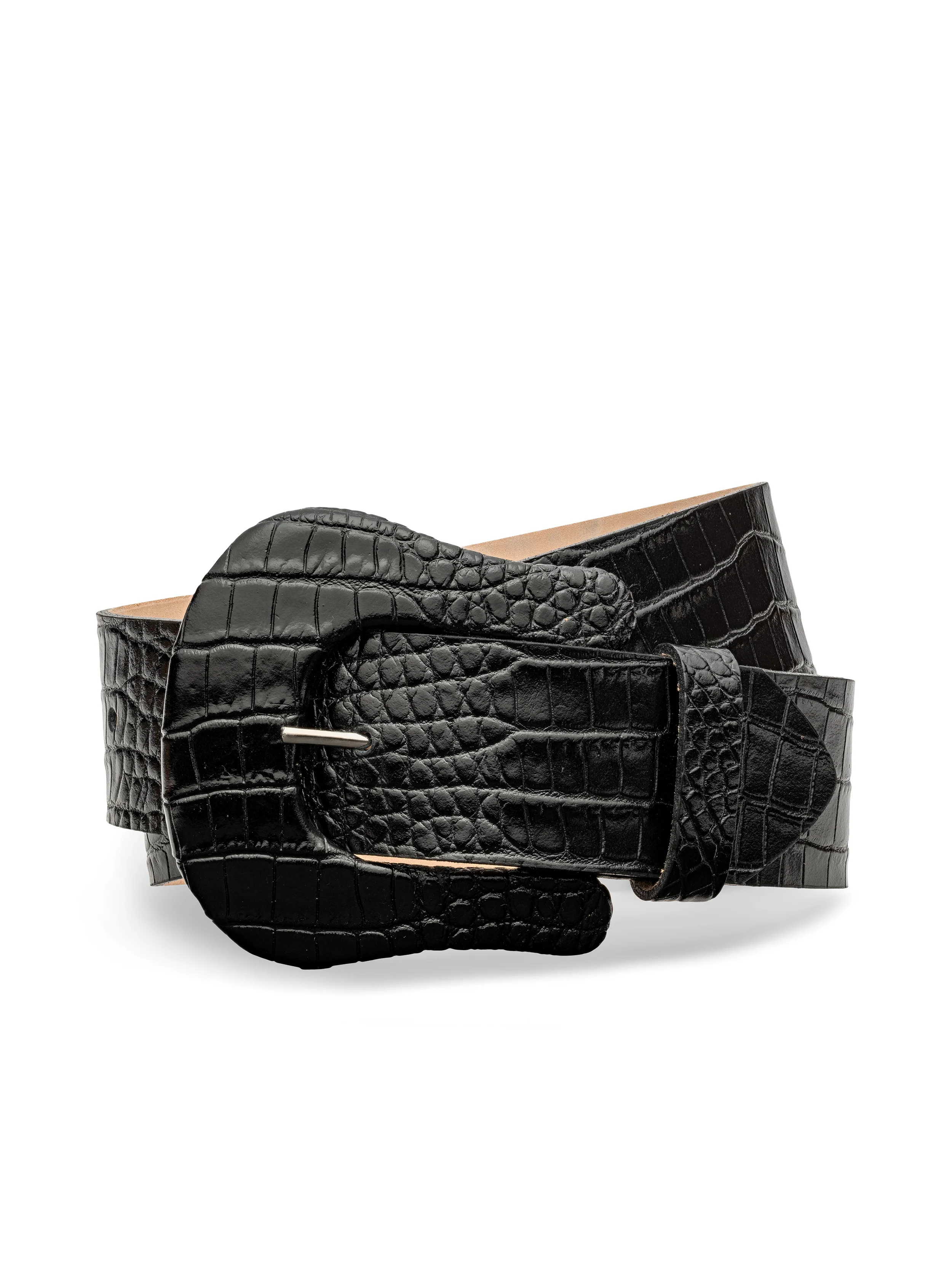 Clemence Croc-Embossed Leather Belt - Image 3