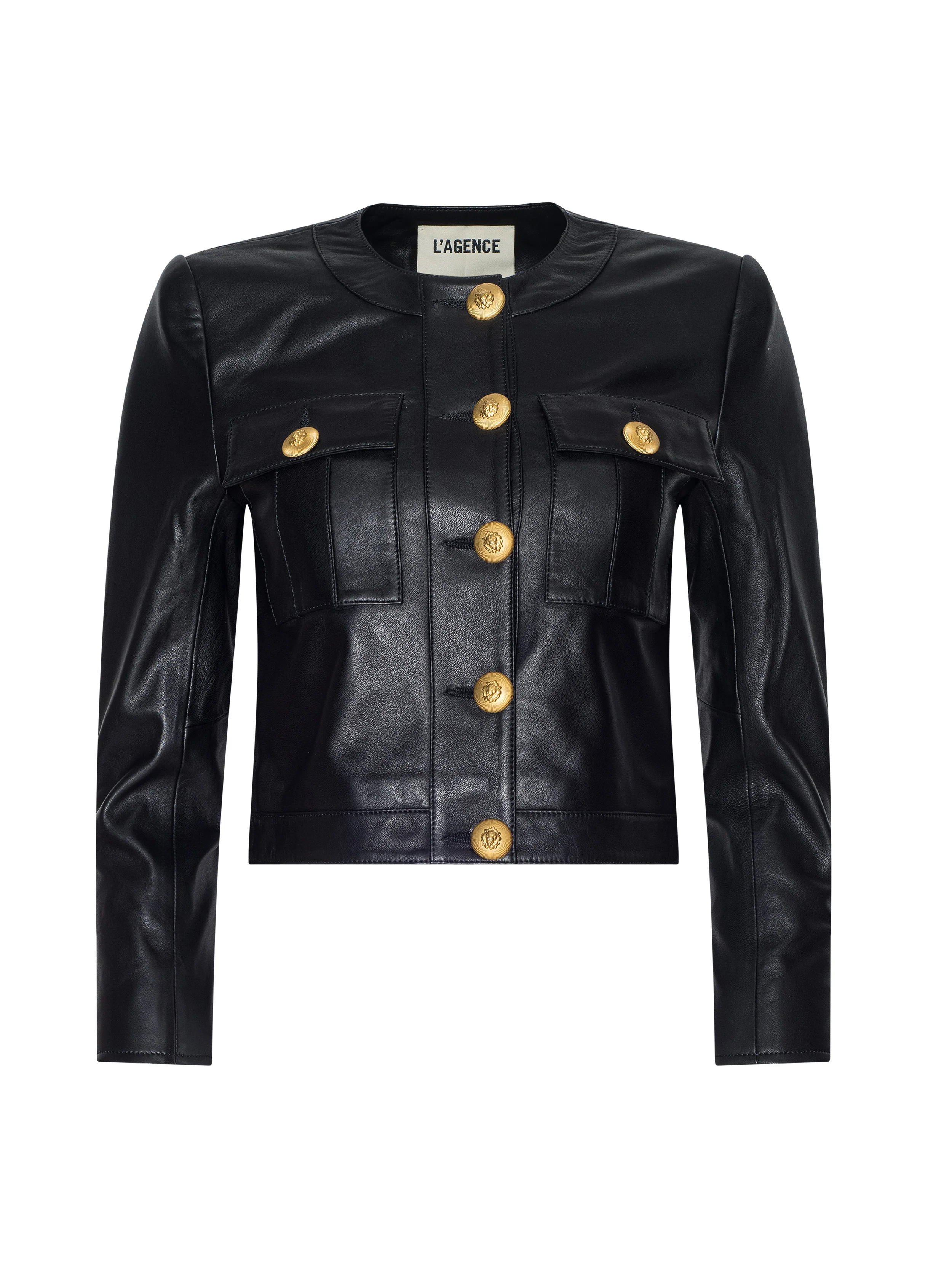 Deidra Cropped Leather Jacket