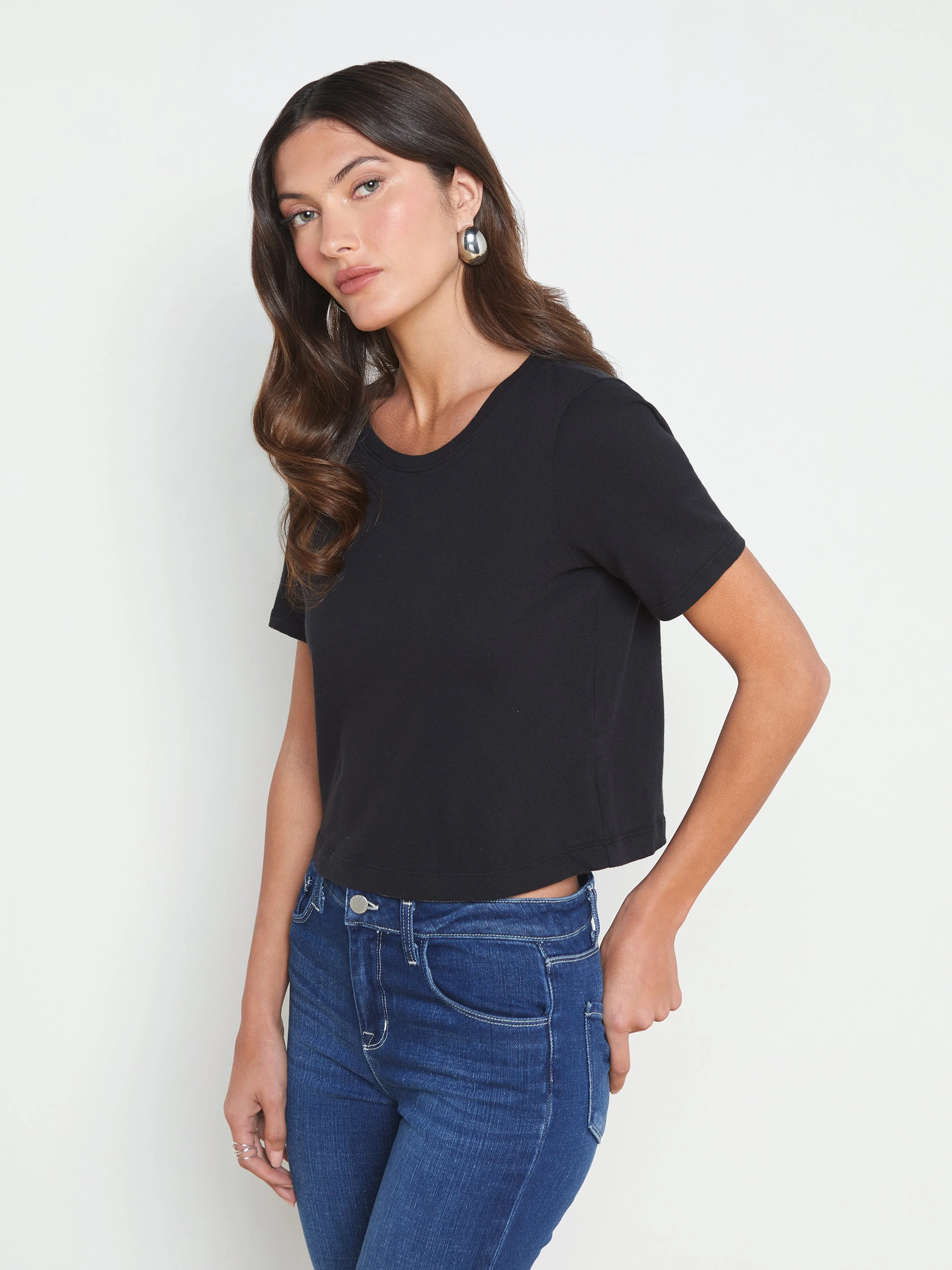 Donna Cotton Cropped Tee - Image 3