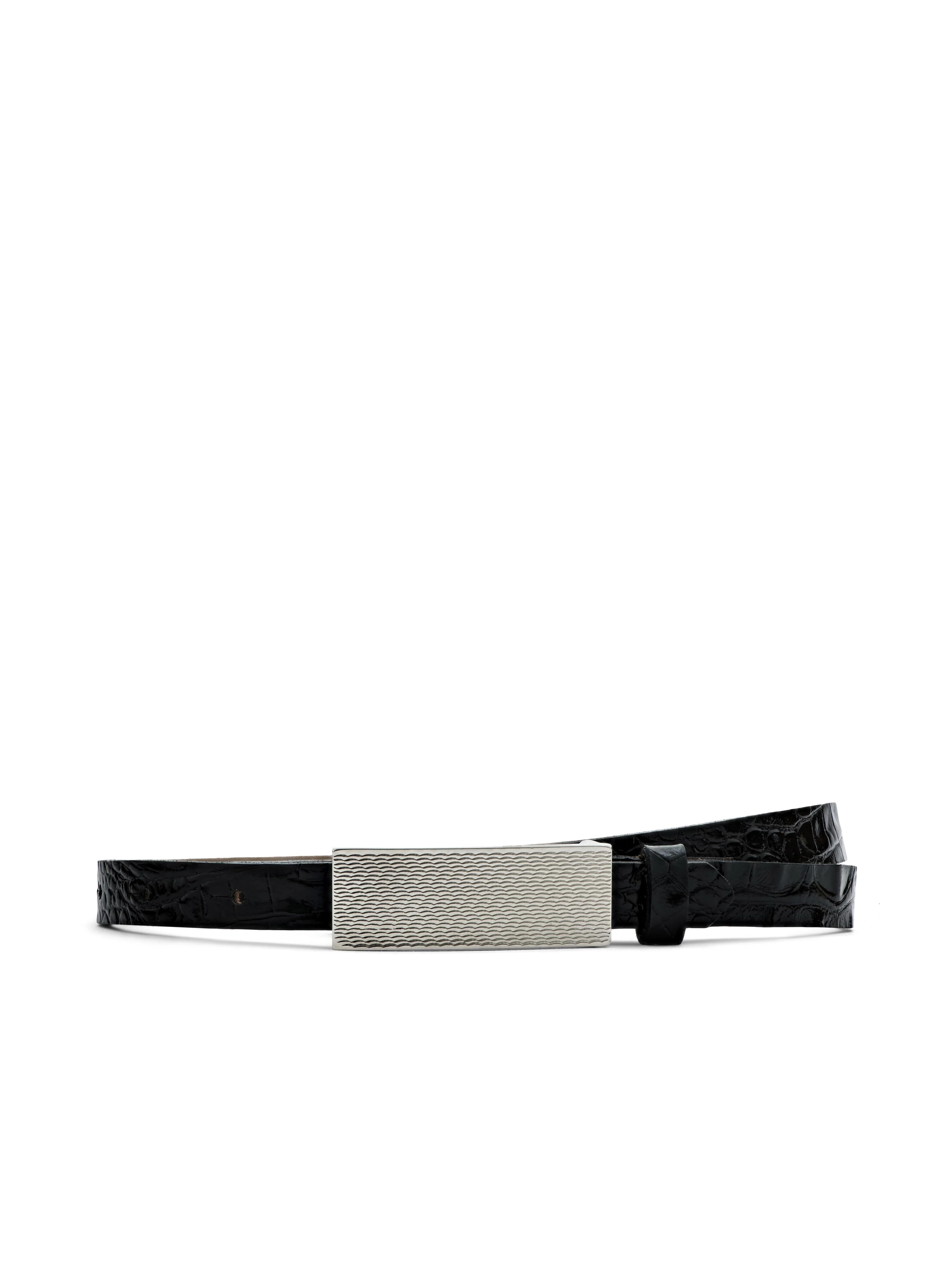 Elyse Croc-Embossed Leather Belt - Image 3