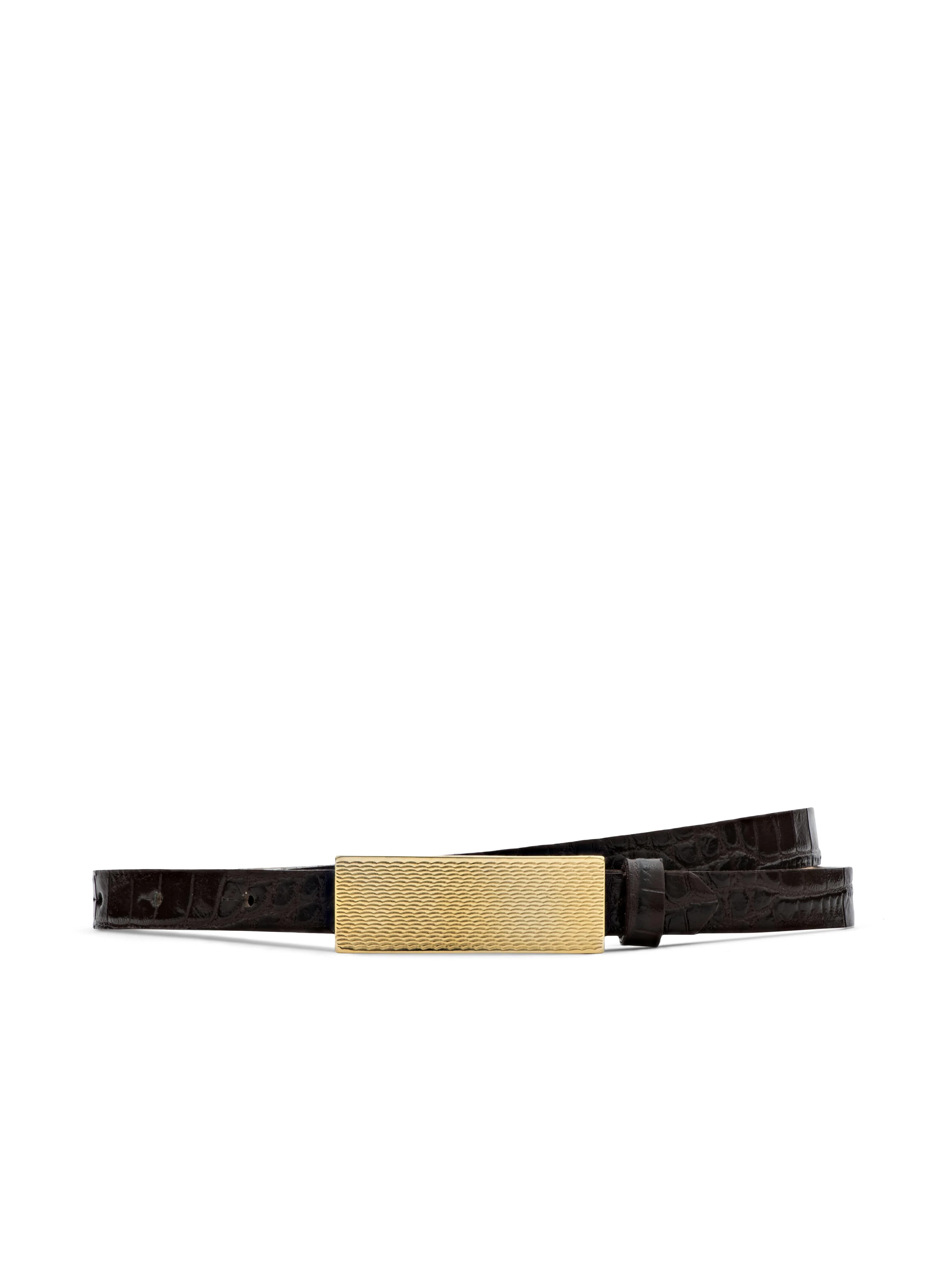 Elyse Croc-Embossed Leather Belt - Image 3