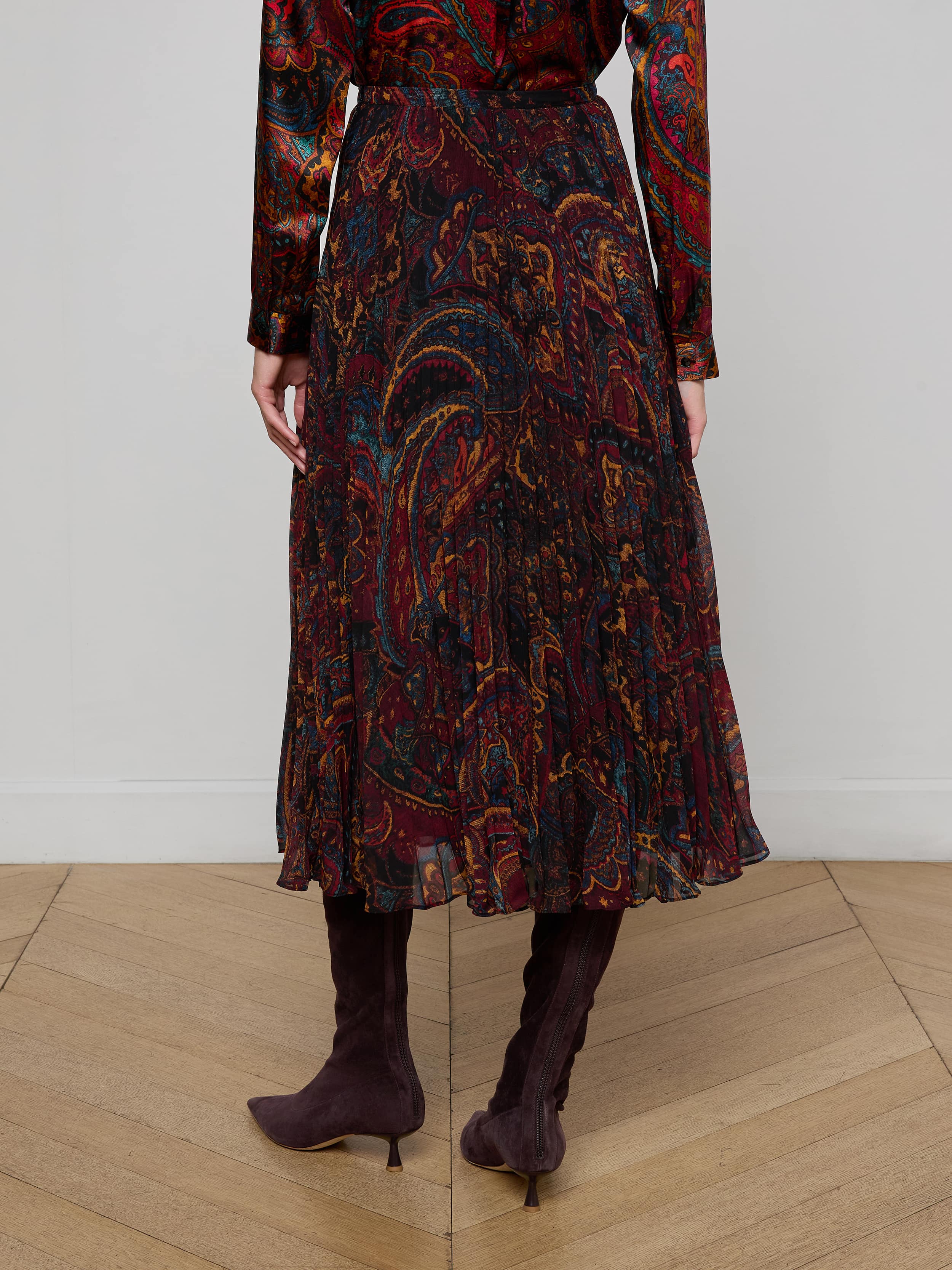 Fernanda Pleated Midi Skirt - Image 4