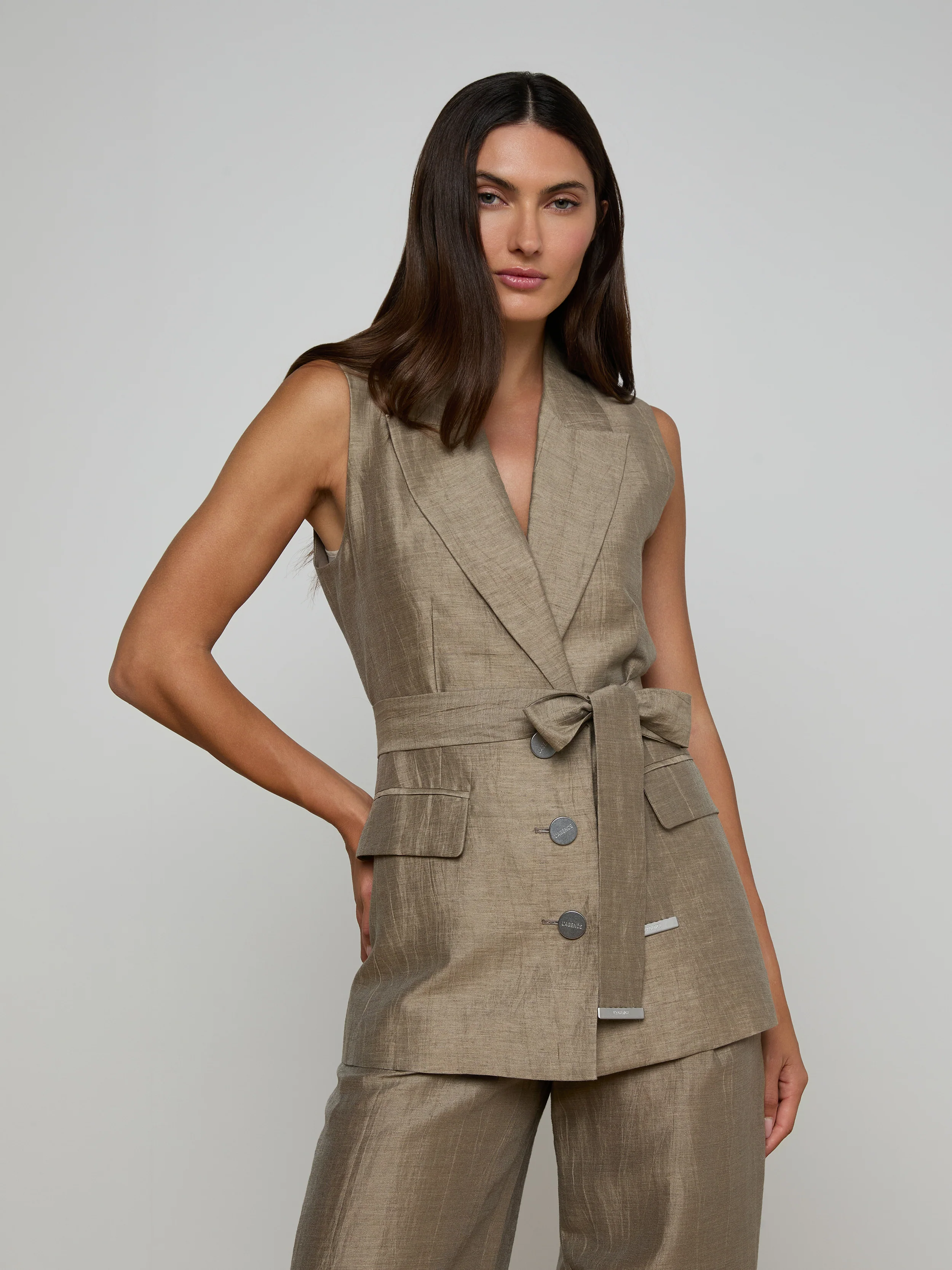 Harper Linen-Blend Vest