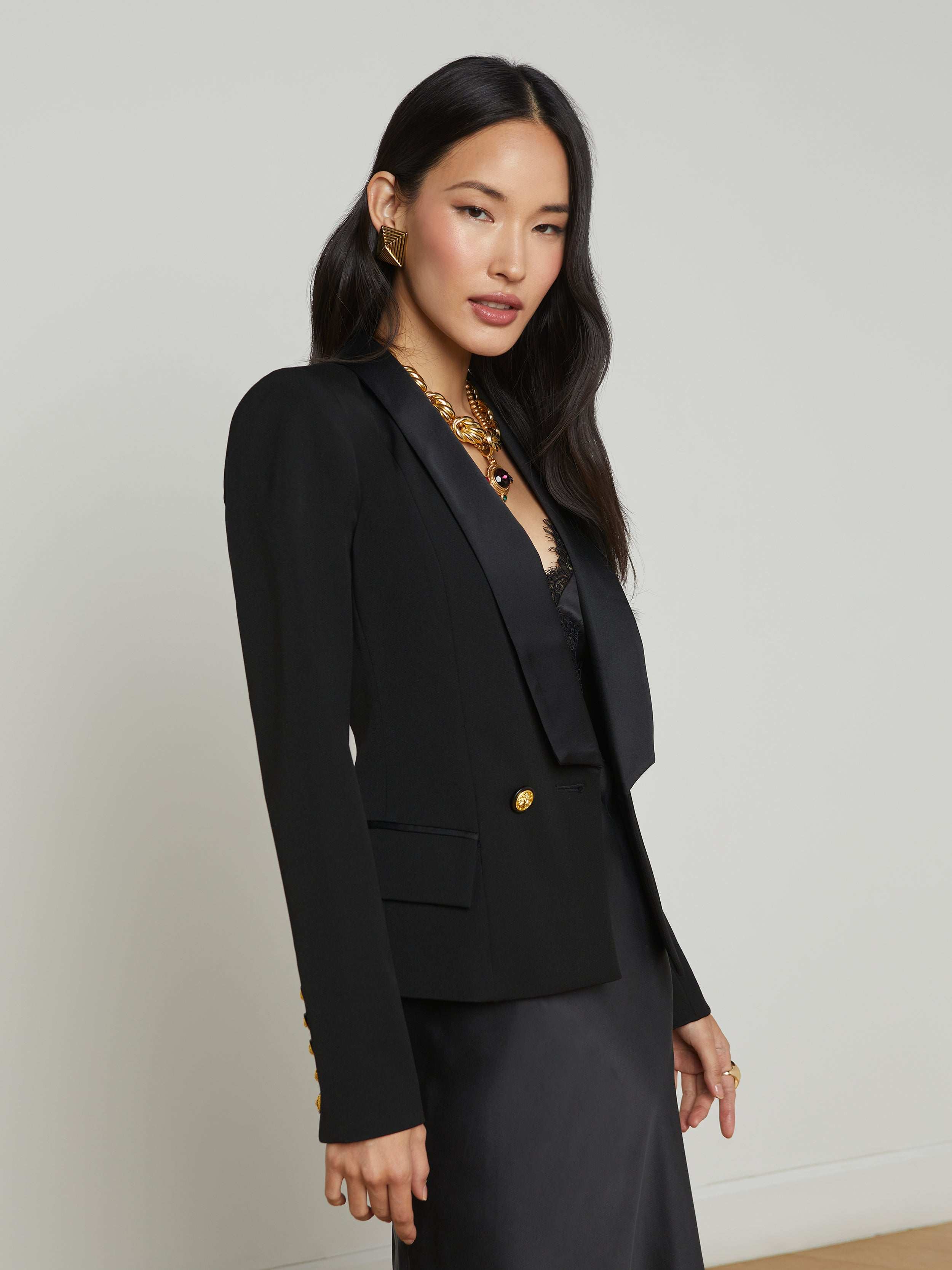 Imogen Satin Lapel Blazer - Image 4