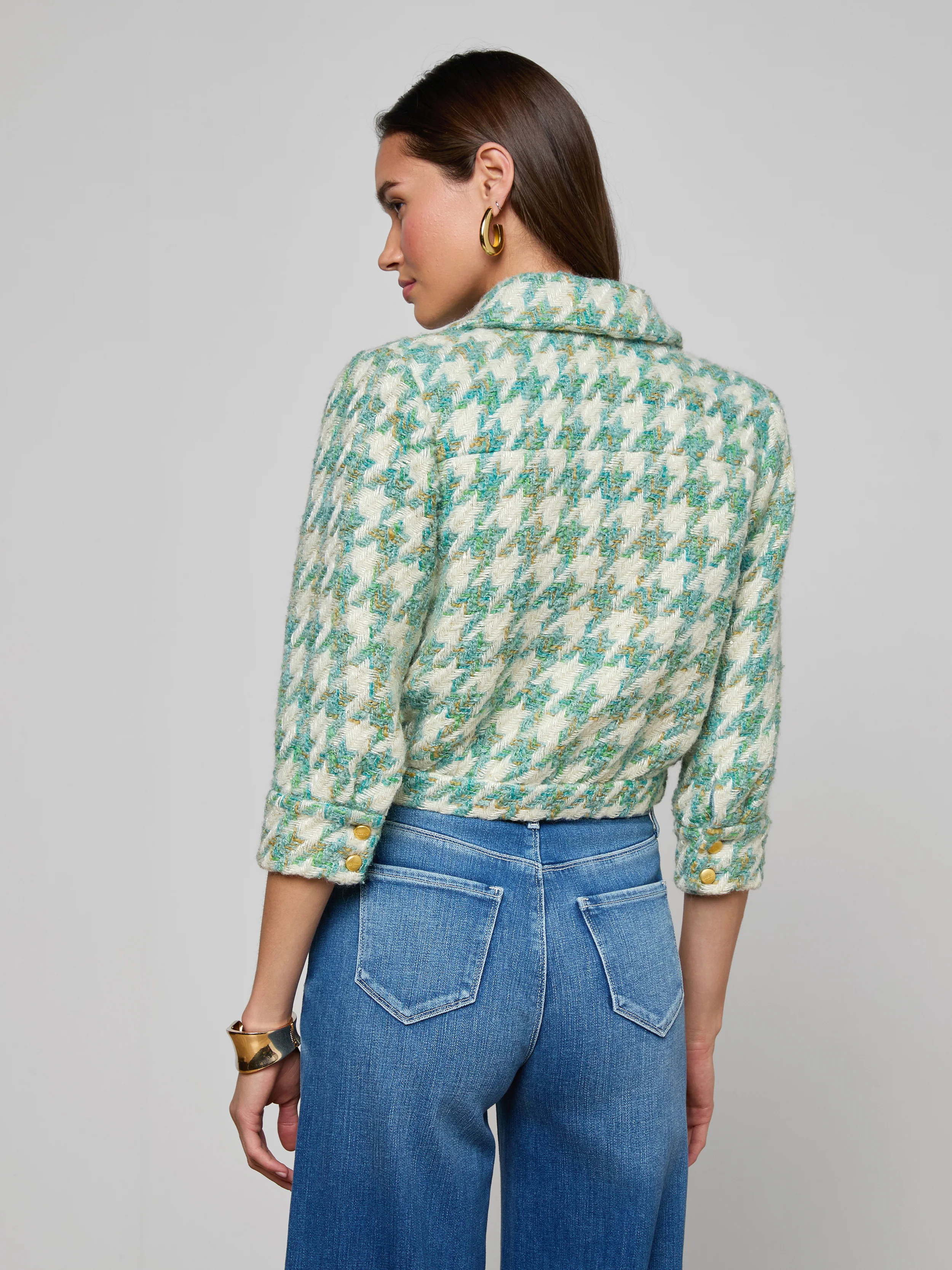 Jia Houndstooth Tweed Jacket - Image 4