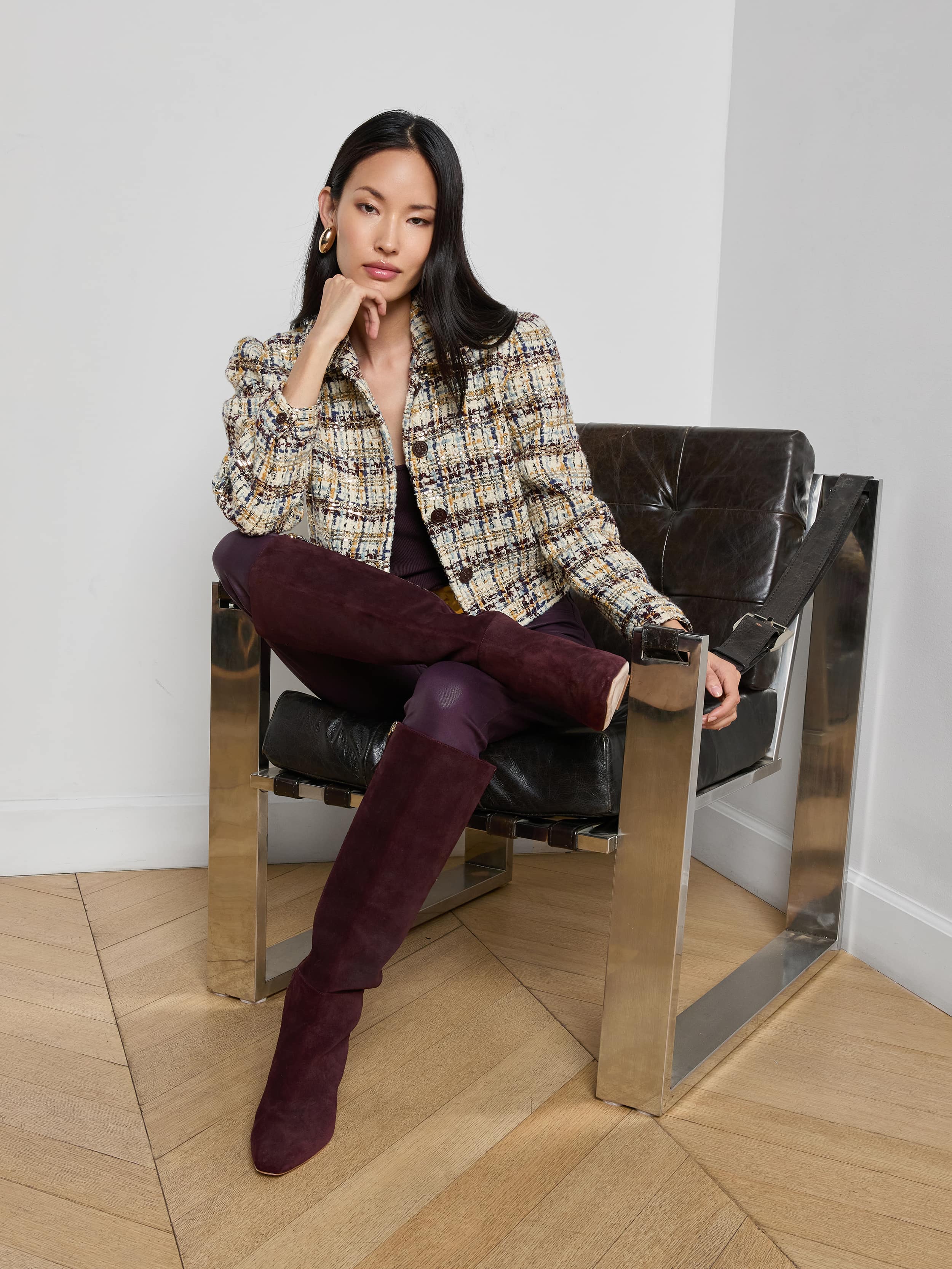 Kasey Sequined Tweed Jacket - Image 5