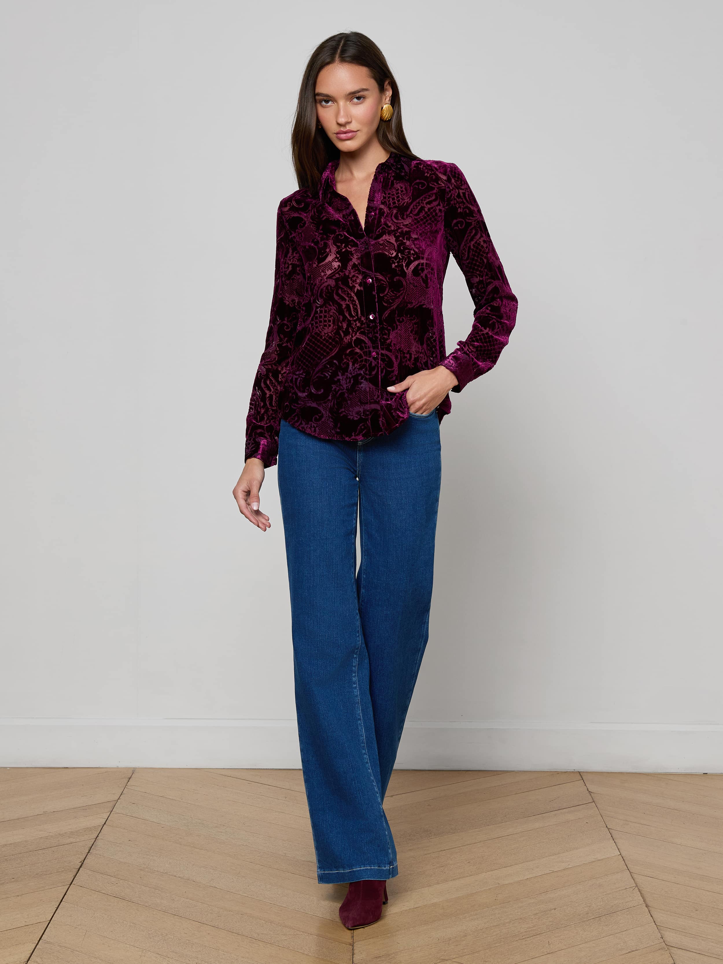Laurent Velvet Blouse - Image 3