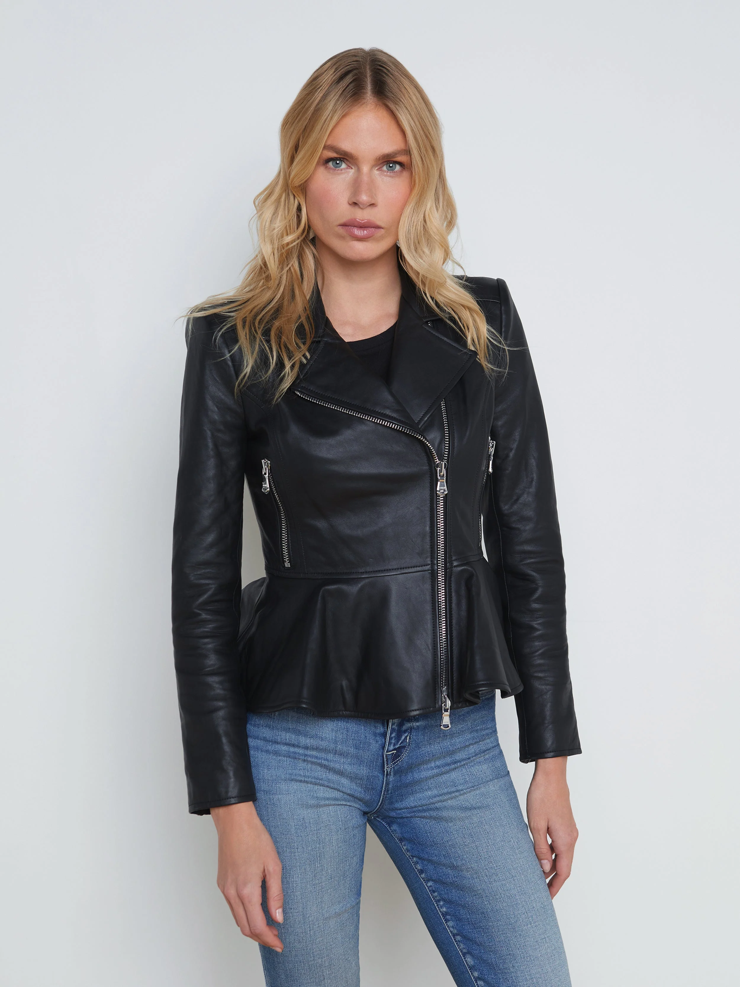 Lyric Leather Peplum Jacket - Image 3