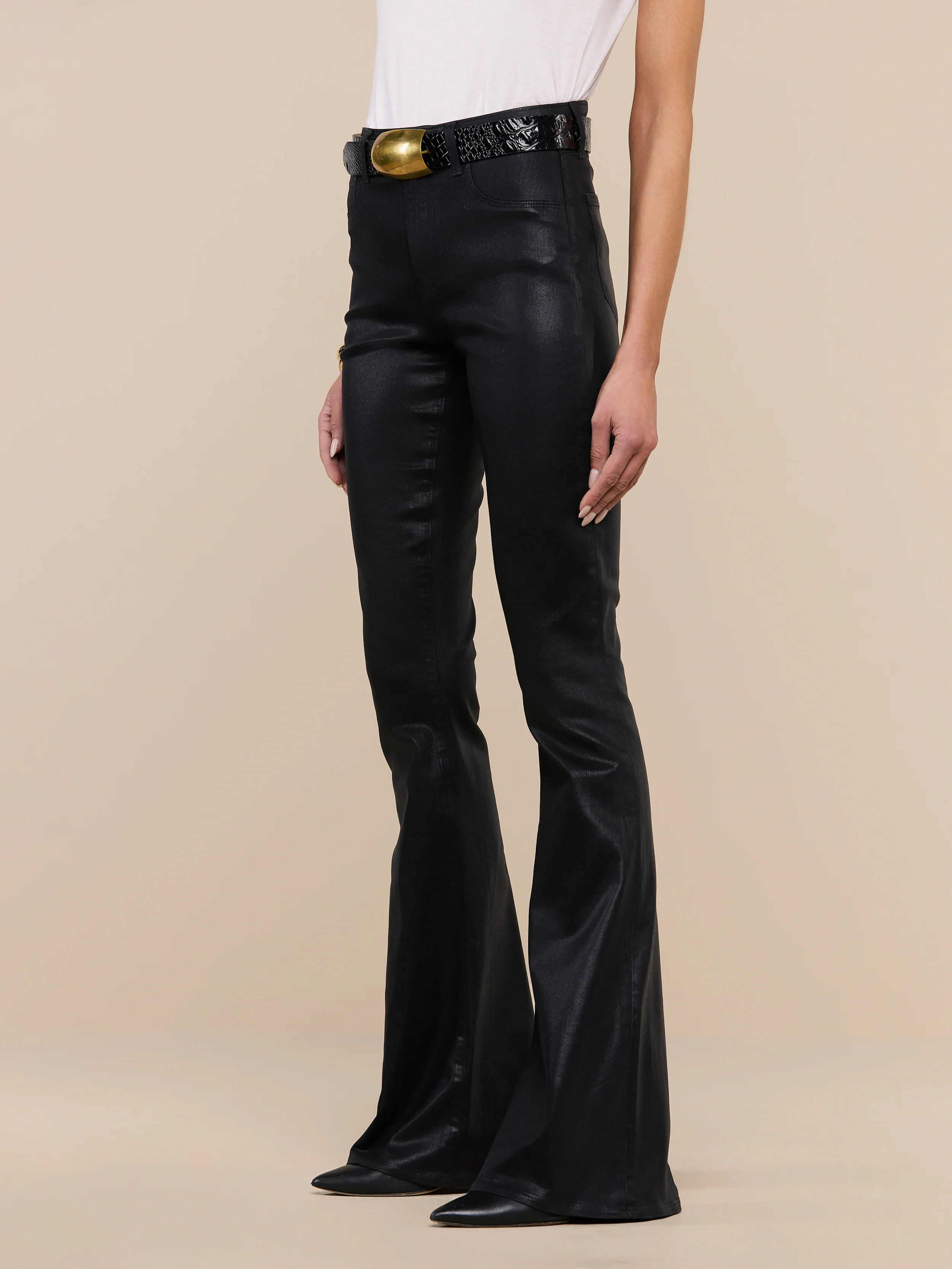 Marty Coated Flare Jean - Image 4