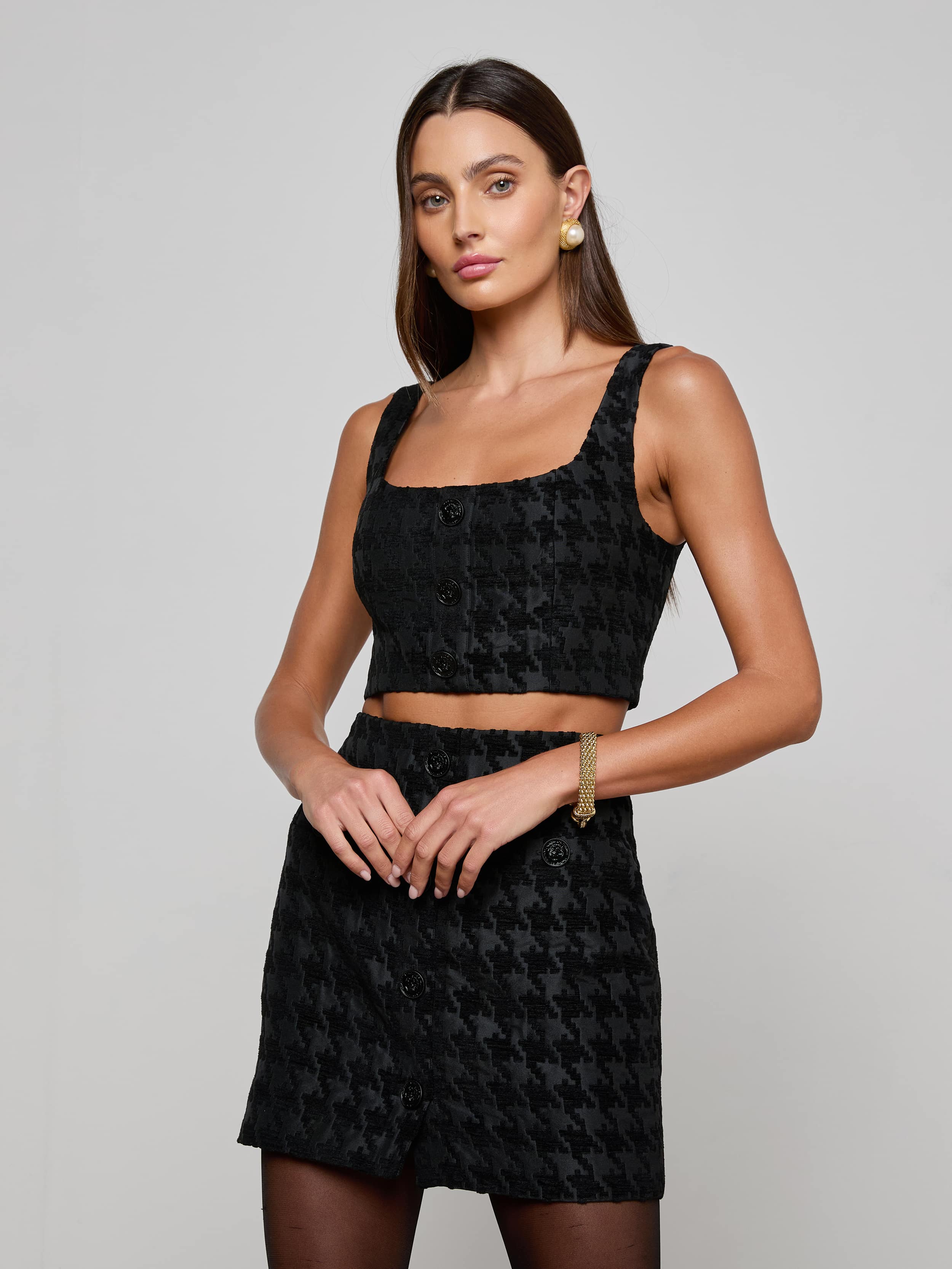 Maylin Houndstooth Top