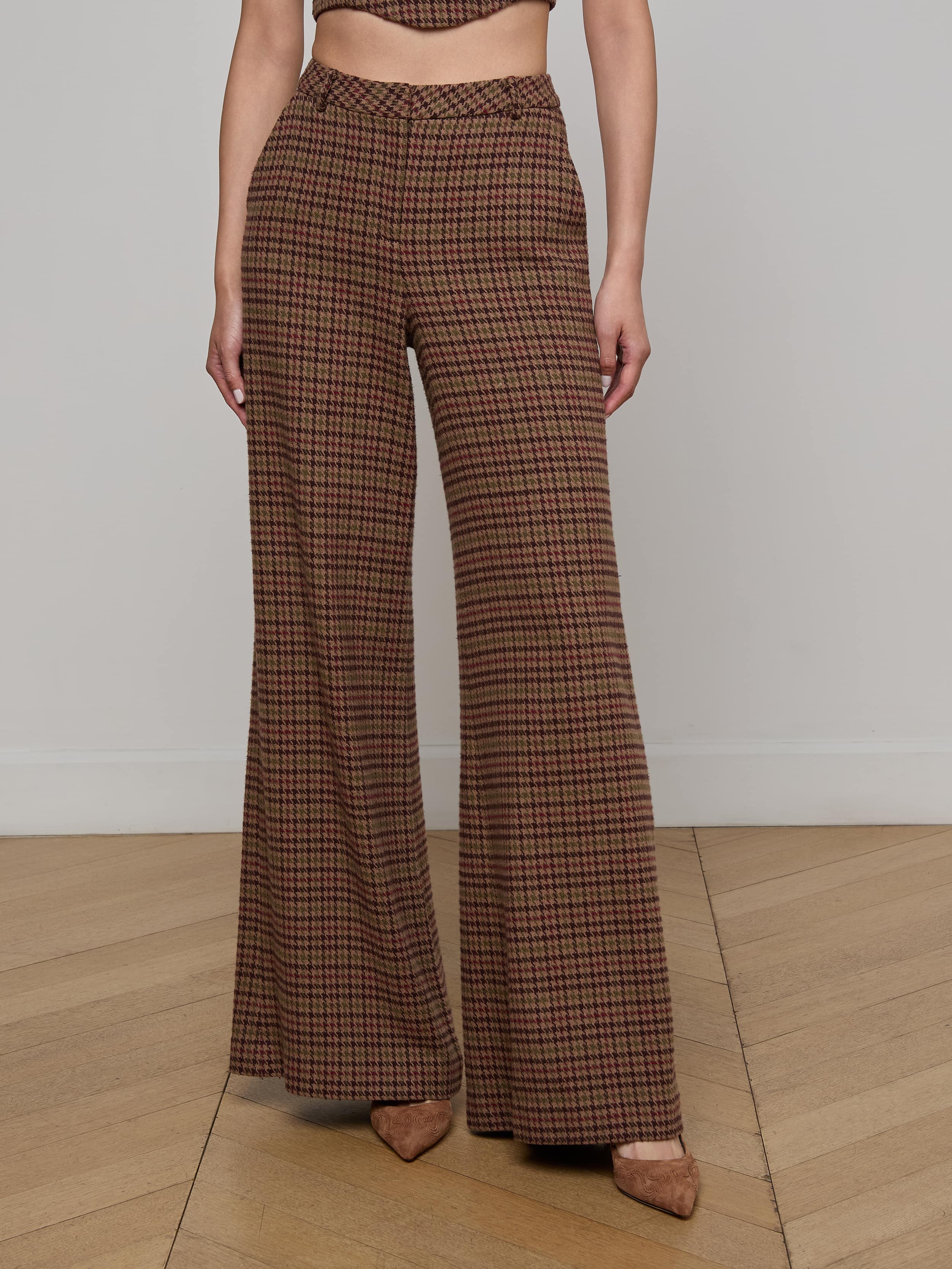 Pilar Houndstooth Wide-Leg Pant - Image 2