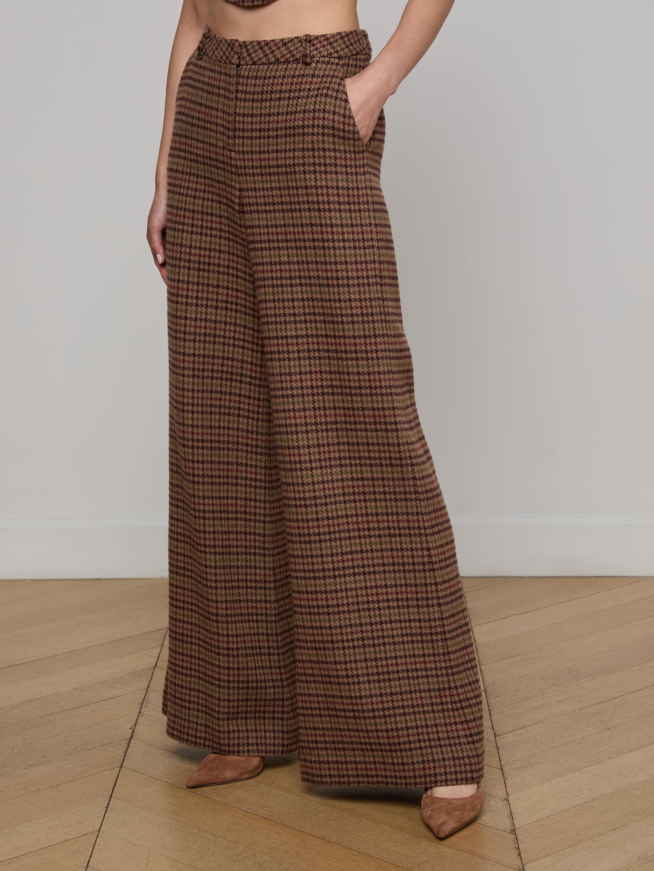 Pilar Houndstooth Wide-Leg Pant - Image 3