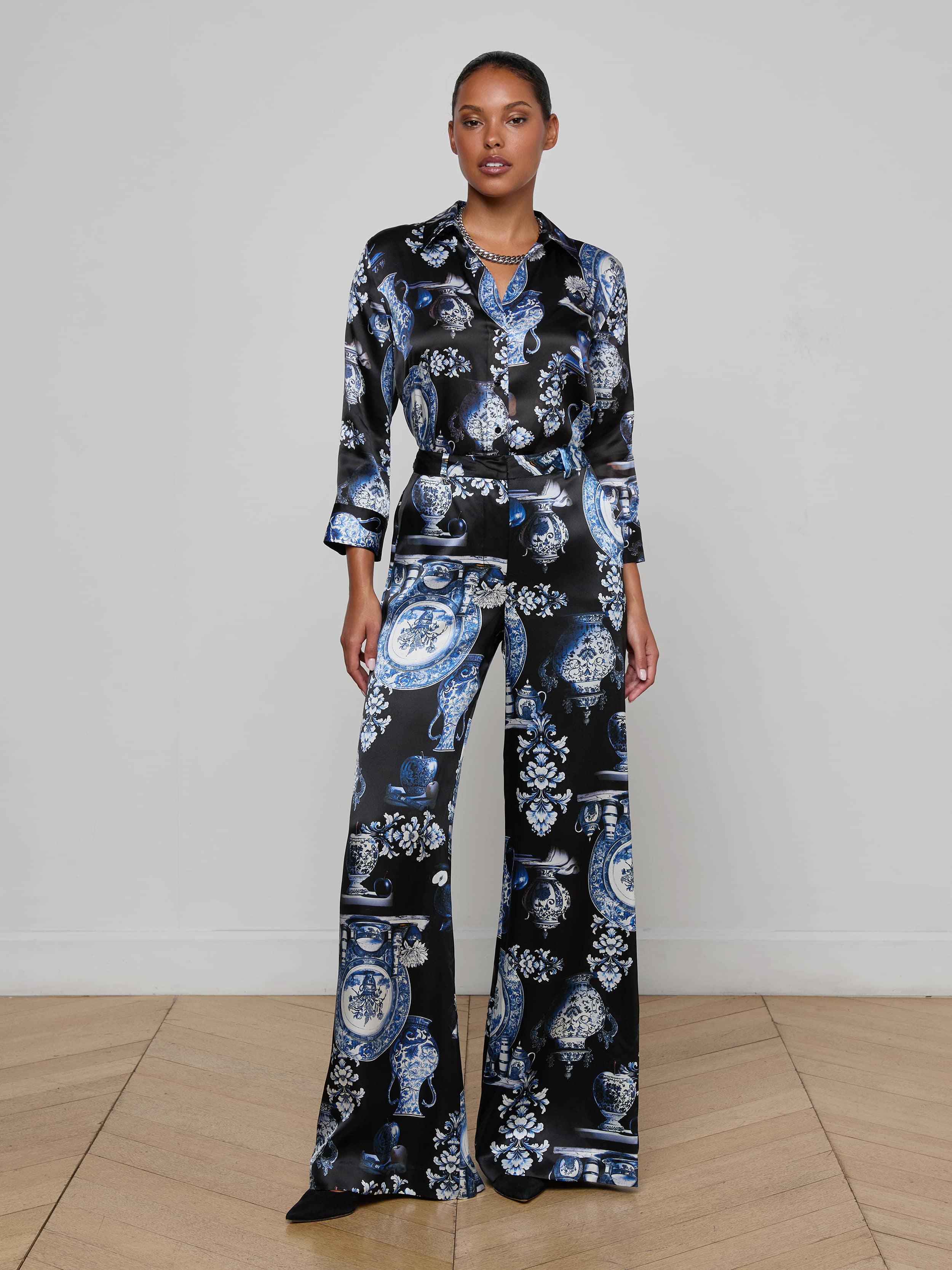 Pilar Silk Wide-Leg Pant