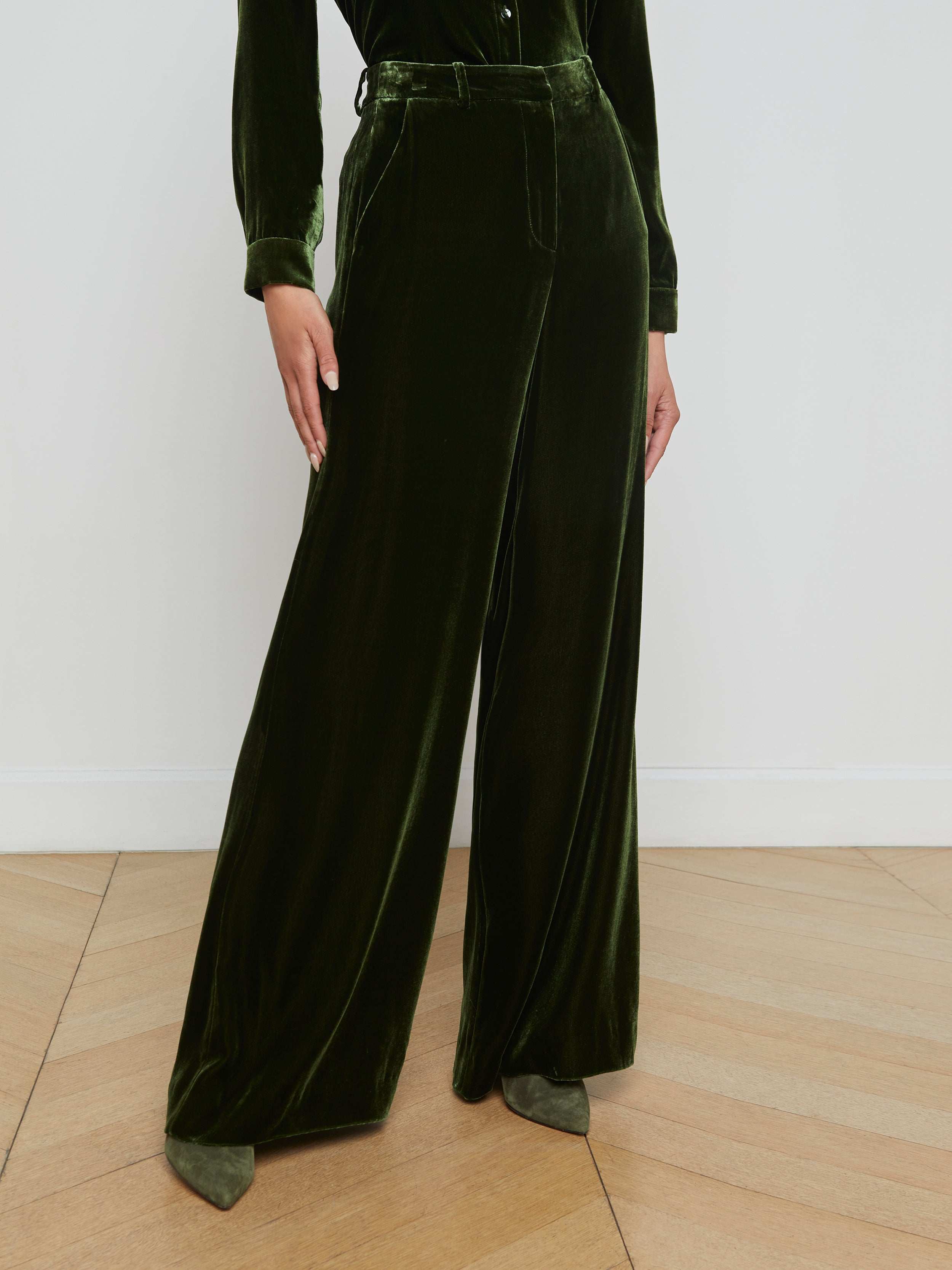 Pilar Velvet Wide-Leg Pant - Image 2