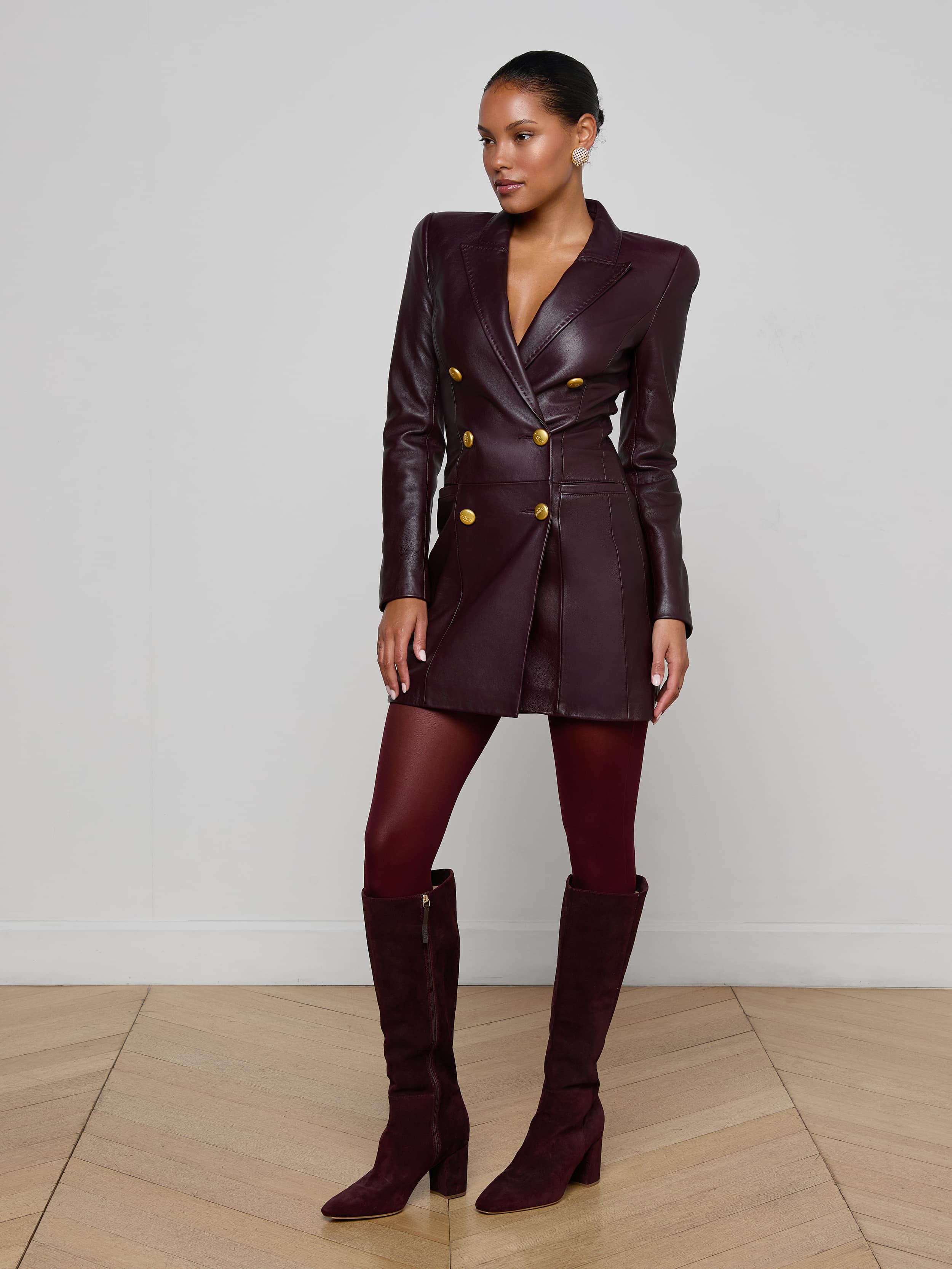Tora Leather Blazer Dress - Image 3