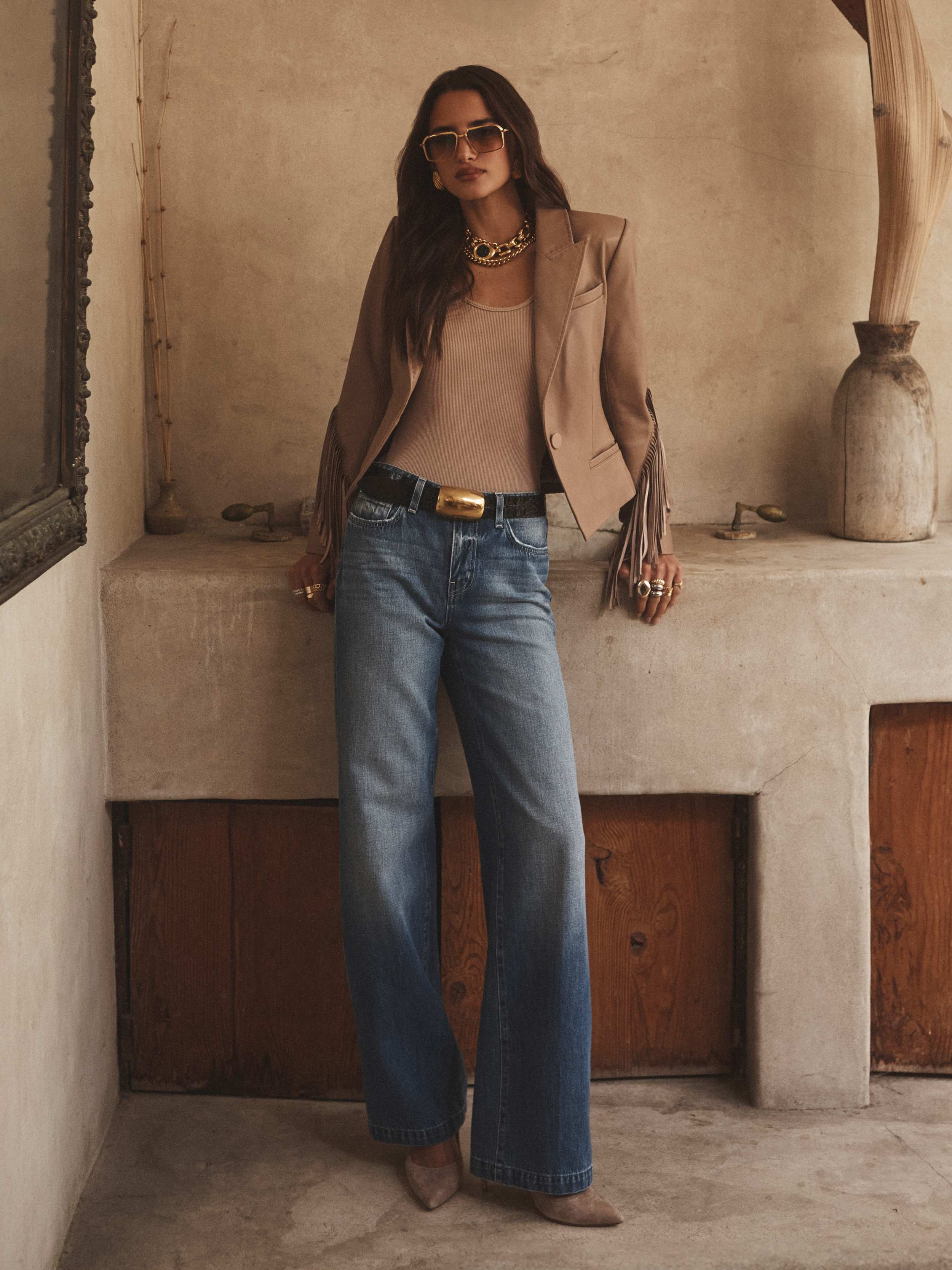 Vashti Fringed Leather Blazer - Image 2