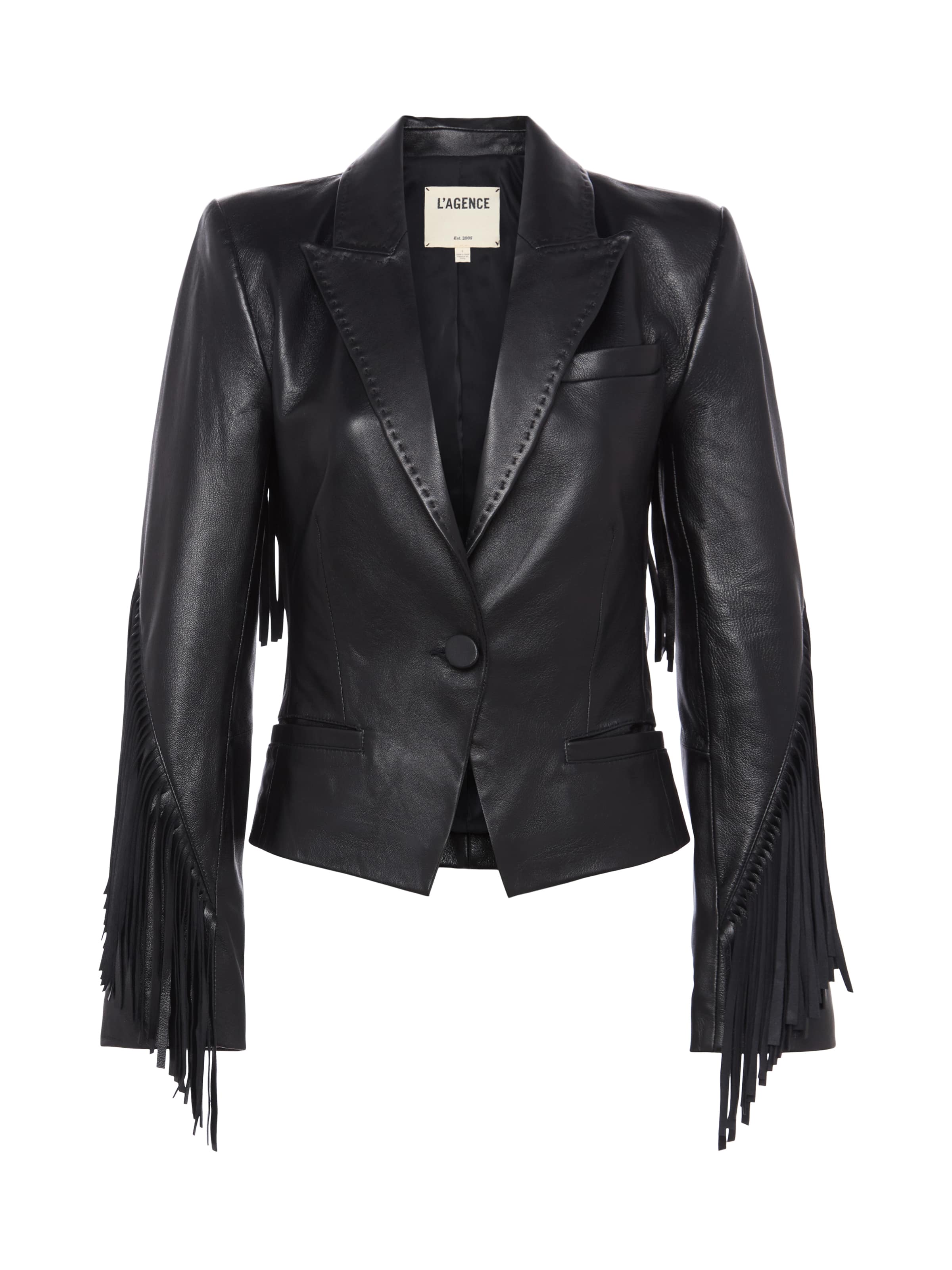 Vashti Fringed Leather Blazer - Image 7