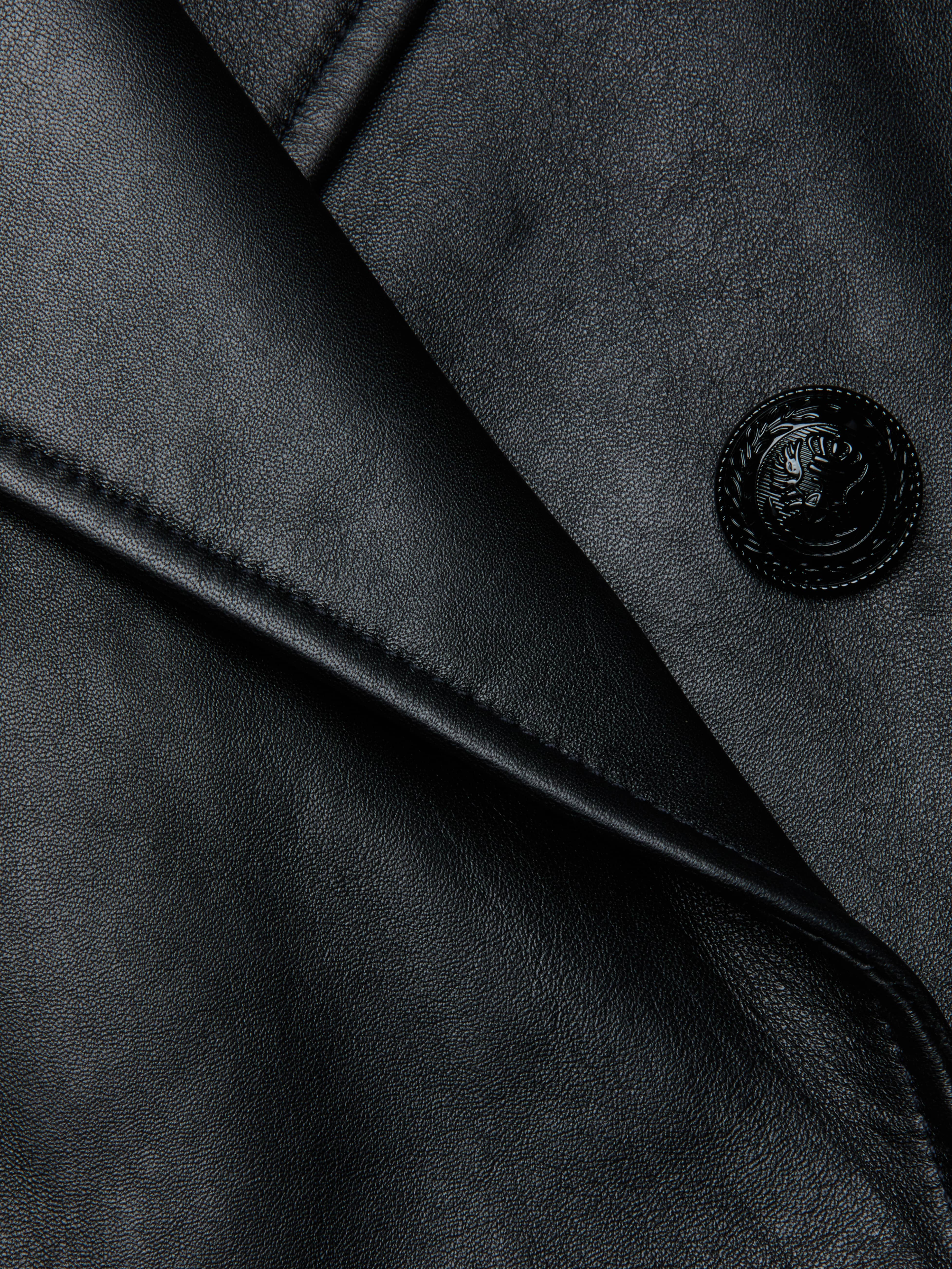 Xoey Cropped Leather Trench Coat - Image 8